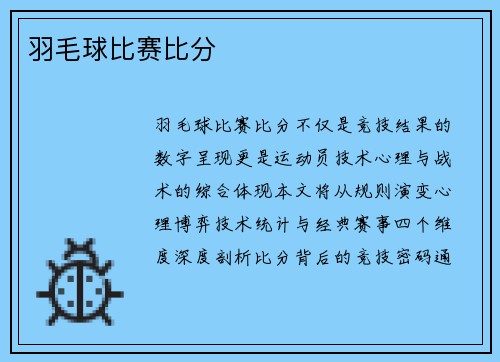羽毛球比赛比分